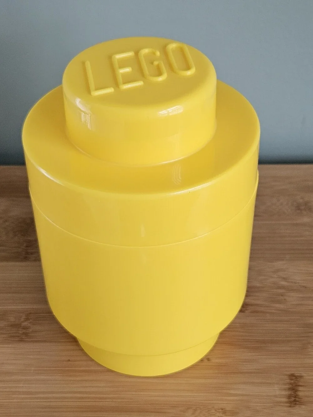 LEGO Yellow Stackable Storage Brick Canister Made In Poland